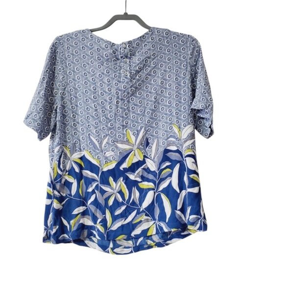 White Stuff UK Bold Printed Abstract Boho Leaf Motif Spring top L - Picture 2 of 7